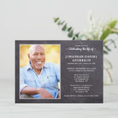 生素朴生お祝い写真葬儀記念碑 招待状 (スタンド正面)