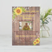 生素朴生葬儀お祝いフローラ写真 招待状 (スタンド正面)