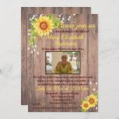 生素朴生葬儀お祝いフローラ写真 招待状 (正面/裏面)