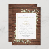 生素朴生葬儀の森の緑のお祝い 案内ポストカード (正面/裏面)