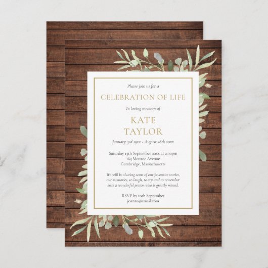 生素朴生葬儀の森の緑のお祝い 案内ポストカード (正面/裏面)