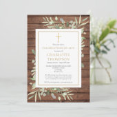 生素朴生葬儀の緑の写真お祝い 招待状 (スタンド正面)