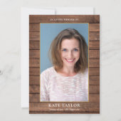 生素朴生葬儀の緑の写真お祝い 招待状 (裏面)