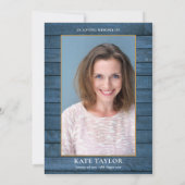 生素朴生葬儀の緑の写真お祝い 招待状 (裏面)