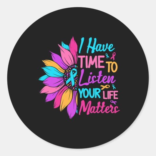 生聞命問題メンタルヘルス認識度 ラウンドシール (正面)