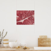 生肉ステーキのクローズアップ ポスター (キッチン)