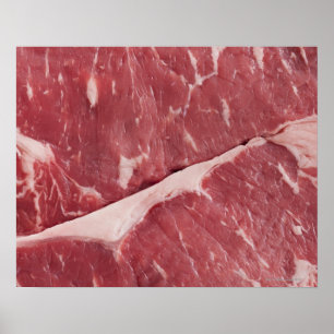 生肉ステーキのクローズアップ ポスター