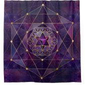 生花のメルカバ – 神聖な幾何学 シャワーカーテン (正面)