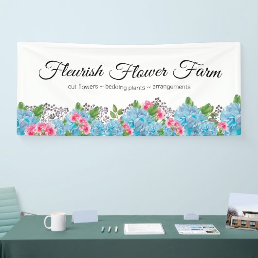生花を販売する花畑 横断幕 (トレードショー)