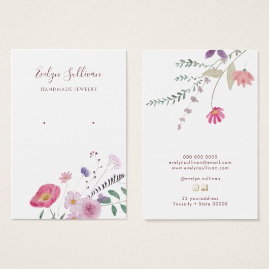 生花イヤリングディスプレイカード (正面&裏面)