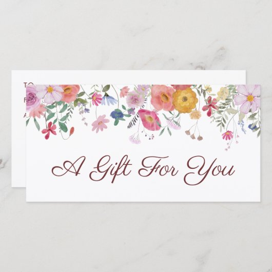 生花ギフト券 (正面/裏面)