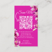 生花ダークピンク結婚のQRコードが私をスキャン エンクロージャーカード (正面)