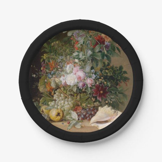 生花及び貝殻 ペーパープレート (正面)