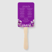 生花紫色の水彩結婚式プログラム ハンドファン (裏面)
