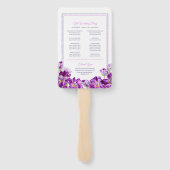 生花紫色の水彩結婚式プログラム ハンドファン (裏面)