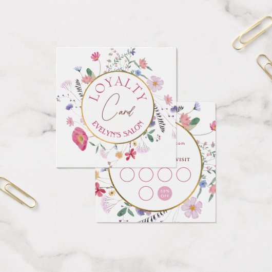 生花金ゴールド円ロイヤリティカード (オフィス)