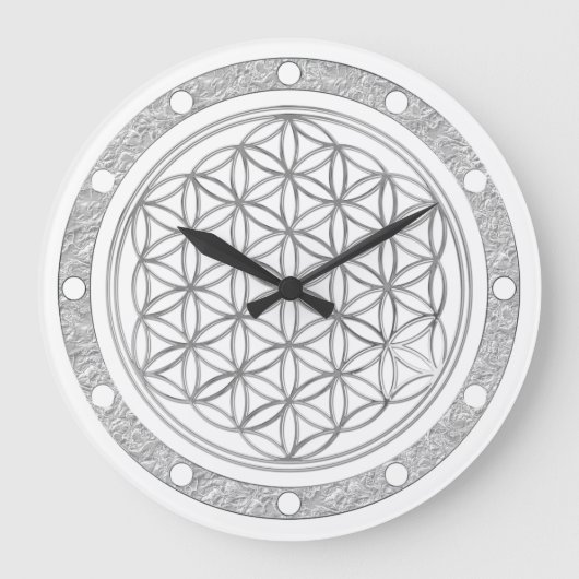 生花銀時計顔環 ラージ壁時計 (正面)