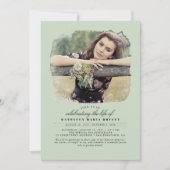 生芸術的葬エレガントお祝い写真 招待状 (正面)