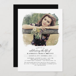 生芸術的葬エレガントお祝い写真 招待状