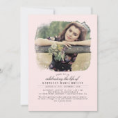 生芸術的葬エレガントお祝い写真 招待状 (正面)