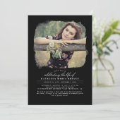 生芸術的葬エレガントお祝い写真 招待状 (スタンド正面)