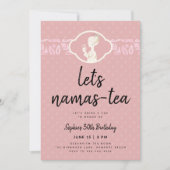 生茶かわいいおもしろいシック茶パーティー30歳の誕生日 招待状 (正面)