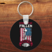 生落ちた活を感謝してい主張する キーホルダー (正面)