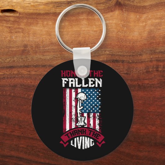 生落ちた活を感謝してい主張する キーホルダー (正面)