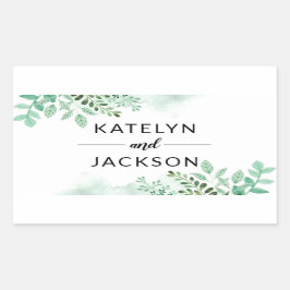 生葉植物性縁どモノグラム 長方形シール