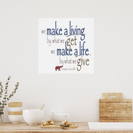 「生計を立てる – 人生を立てる」 ポスター (キッチン)