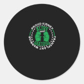 生誇りを持ったきて腎臓移植戦士 ラウンドシール (正面)