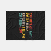 生誕地の地球レース人間の政治の自由ポジット フリースブランケット (正面(横))