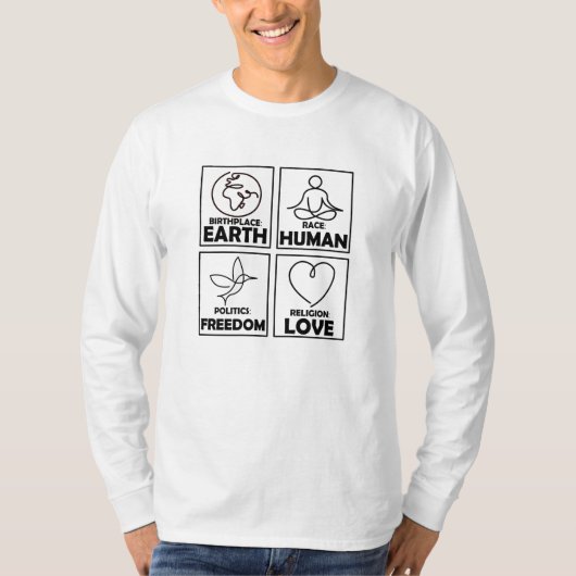 生誕地の地球レース人間の結束の愛 Tシャツ (正面)