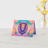 生誕生まれ生期の獅子になる カード (黄色い花)