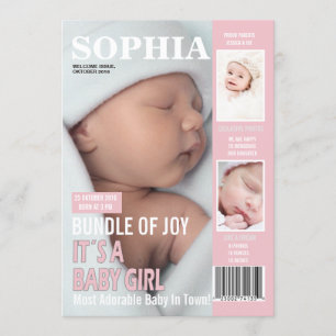 生誕発表雑誌カバー3枚 案内状
