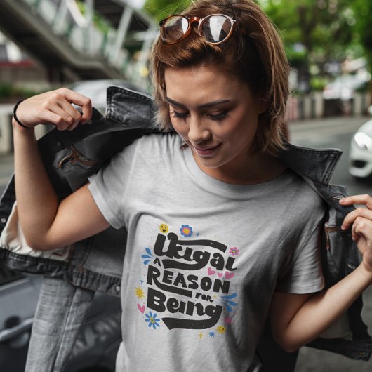 生貝レタリングと花 Tシャツ