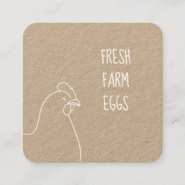 生農産卵オーガニック鶏Hen名刺 スクエア名刺