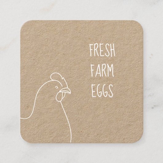 生農産卵オーガニック鶏Hen名刺 スクエア名刺 (正面)