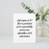 生退職した活は70歳の誕生日 ポストカード (スタンド正面)