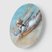生飛んでいる神女福音天使 ラージ壁時計 (傾斜)