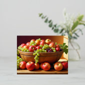 生鮮フルーツ品揃え健康食カラフル品 箔シーズンポストカード (立ち正面)