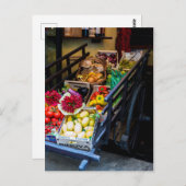 生鮮産ファッションド物付き古い農園カート ポストカード (正面/裏面)