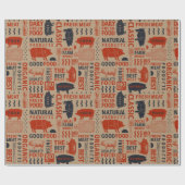 生鮮肉の自然柄 ラッピングペーパー (フラット)