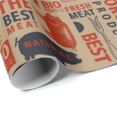 生鮮肉の自然柄 ラッピングペーパー (ロールコーナー)