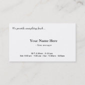 生鮮食品、果物、植物市場 名刺 (裏面)