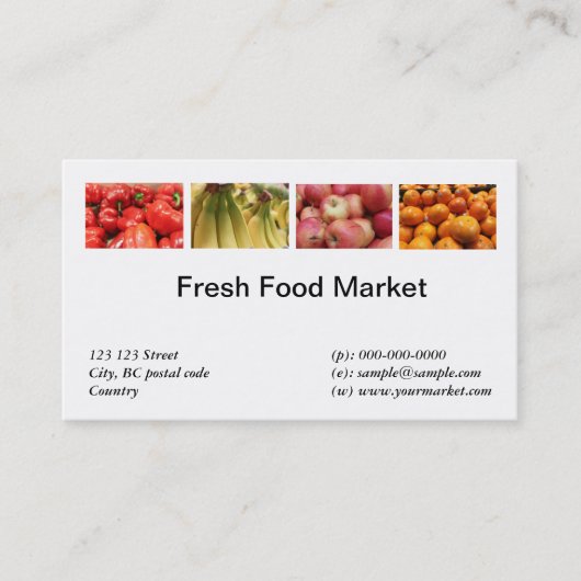 生鮮食品、果物、植物市場 名刺 (正面)