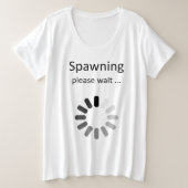 産卵お待ち – Mom-To-Be Umous プラスサイズTシャツ (デザイン正面)