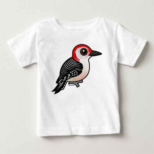 産卵できるアカゲラのキツツキ ベビーTシャツ (正面)