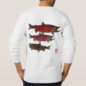 産卵サーモン（表裏） -長袖T Tシャツ (裏面)