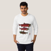 産卵サーモン（表裏） -長袖T Tシャツ (正面フル)